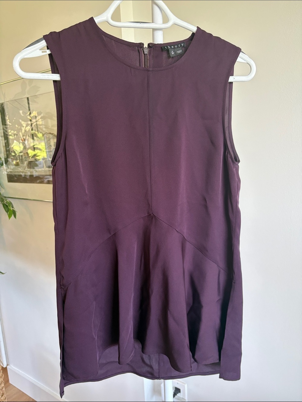 Theory Plum Sleeveless Blouse